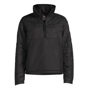 AVIA Women’s Quilted Mock Neck Pullover Quarter Zip Jacket Black Sz Small NEW